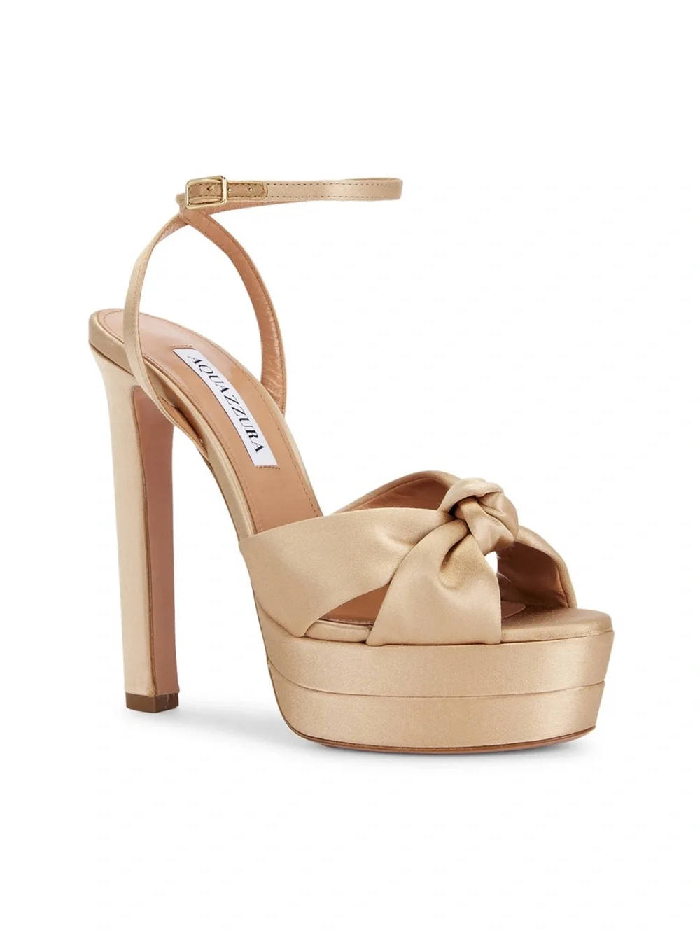 LIKE NEW Aquazzura Cupid 130 Plateau Sandal in Warm Nude size 39